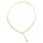 14kt Yellow Gold Womens Cubic-Zirconia Beaded Infinity Link Anklet Size 10 Inches