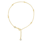 14kt Yellow Gold Womens Cubic-Zirconia Cross Link Anklet Size 10 Inches