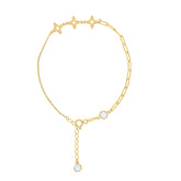 14kt Yellow Gold Womens Cubic-Zirconia Clover Good Luck Charms Bracelet Size 8 Inches