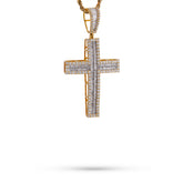 10k Yellow Gold 1.85CTW Baguette Natural Diamond Cross Pendant Religious Charm 5.4gms