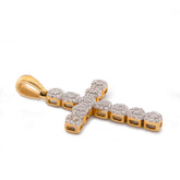 Mens Religious Cross 0.50 CTW Natural Diamond 10k Gold Pendant 1.9g Charm