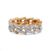 Cuban Link Infinity Band 3CTW Natural Diamond 10k Gold Mens Pinky Ring 5g