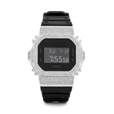 Casio G-Shock DW-5600 3.90 CT Natural Diamond White Iced Out Bezel Black Watch