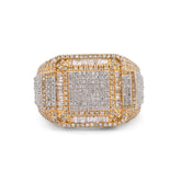Rectangular Baguette 1.75CTW Natural Diamond 10k Yellow Gold Mens Pinky Ring 9.8gms