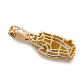 Mens Religious Praying Hands 0.50CTW Natural Diamond 10k Gold Baguette/Round Pendant Charm 3.8gm