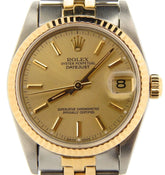 Rolex Datejust 36 Champagne Stick Dial on Jubilee Ref. 16233 Open Date