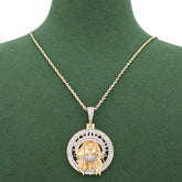 10k Yellow Gold 3.01CTW Natural Diamond Jesus Head Crown Pendant Mens Religious Charm 19.7g