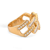 Cuban Natural Diamond 4.15CTW 10k Gold Baguette/Round Mens Pinky Ring 5.7gms