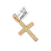 Mens 10k Gold 1.50CTW Natural Diamond Illusion Set Cross Charm Religious Pendant 4gms