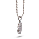 10k White Gold Dollar Sign "$" Shape 1.25CTW Natural Diamond Baguette/Round Pendant Charm 3.4g
