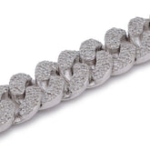 925 Sterling Silver 3.625CTW Natural Diamond 8MM Round Cuban Link Men Women 8" Bracelet 23gms