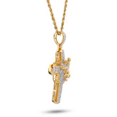 Mens 10k Yellow Gold 1CTW Natural Diamond Cross Pendant Lion Face w/ Crown Centre Pendant 6.6gm
