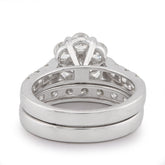 7 Stone Flower Cluster 2.94CTW Natural Diamond Womens Ring w/ Band 14k White Gold 6.4gms