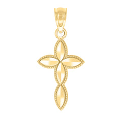 10kt Two-tone Gold Unisex INRI Crucifix Cross Religious Charm Pendant