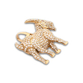 Mens 10k Yellow Gold GOAT 4CTW Natural Diamond Pendant 9.9gms Charm
