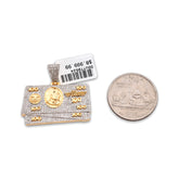 Mens 10k Gold $100 Bill 1.75CTW Natural Diamond Pendant Mens Charm 8.9gms
