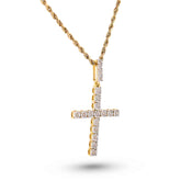 Cross Illusion Set 0.5CTW Natural Diamond 10k Gold Pendant Mens Charm 3gms