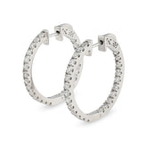 925 Sterling Silver 2 CTW Lab Diamond Hoop Earring Womens Studs 6gms