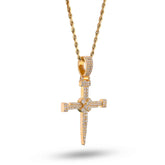 Nail Cross 2CTW Natural Diamond 10k Gold Charm Pendant 6.3g For Mens