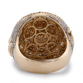 10k Yellow Gold 2.98CTW Round/Baguette Natural Diamond Lion Head/Paws Round Shape Men Pinky Ring 13.1gms