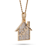 Mens 10k Yellow Gold Trap House Round/Baguette 9CTW Natural Diamond Charm Pendant 16.6g