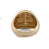 Mens 7 Stone Flower Cluster 1.5CTW Natural Diamond Halo 10k Gold Pinky Ring 9.6gms