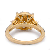 1CTW Natural Diamond Cluster Flower Set Women Ring 10k Yellow Gold 5.6gms