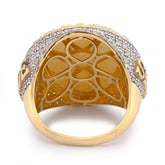10k Yellow Gold "THE WORLD IS YOURS" 1.375CTW Natural Diamond Mens Ring 11.9gms