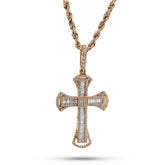 10k Yellow Gold 0.55CTW Natural Diamond Small Cross Pendant Mens Religious Charm 1.8gms