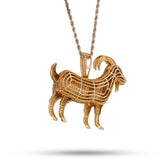 10k Yellow Gold 5.85CTW Natural Diamond Charm GOAT Mens Pendant 21.1g
