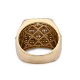 Mens Square 2.5CTW Natural Diamond 14k Gold Baguette Row Halo Pinky Ring 11.7g