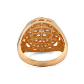 Mens 7 Stone Flower Cluster Natural Diamond 14k Gold 1.75CTW Halo Pinky Ring 6.8gms