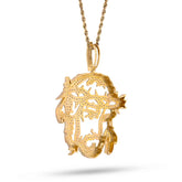 10k Yellow Gold 3.5CTW Natural Diamond Jesus Head Pendant Charm 16.6gms
