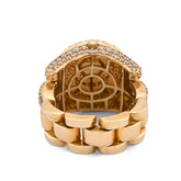 Mens Rolex Logo Presidential 2.5CTW Natural Diamond 10k Gold Pinky Ring 13.5gms