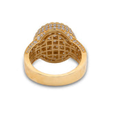 Flower Cluster Halo Natural Diamond 14K Yellow Gold Round 3CTW Mens Pinky Ring 9.6gms