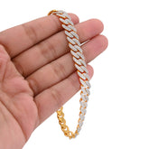 925 Yellow Sterling Silver 3.52CTW Natural Diamond Curb Cuban Link 8.5MM 8" Bracelet 20gms