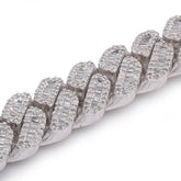 10MM 925 Sterling Silver 6.25CTW Baguette Natural Diamond Cuban Link 8" Mens Bracelet 37.8gms