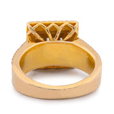 10k Yellow Gold 1.86CTW Natural Diamond Square Halo Baguette Cenntre Womens Ring 7.2gms