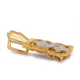 Money Bag $ 1.75CTW Natural Diamond10k Gold Pendant Charm 7.4gms For Mens