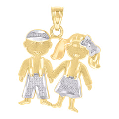 10kt Gold Two-Tone Baby Boy Girl Charm Pendant