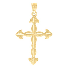10kt Two-tone Gold Unisex INRI Crucifix Cross Religious Charm Pendant