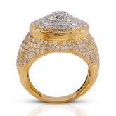 10k Yellow Gold 3.30CTW Natural Diamond Round Halo Cluster Mens Ring 8.8g
