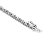 10k Rose/White Gold 1.05CTW 3 Heart Natural Diamond Baguette Womens Tennis 7" Bracelet 6.9gms