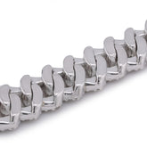 925 Sterling Silver 5CTW Natural Diamond 8MM Snake Cuban 8" Men Women Bracelet 25.1gms