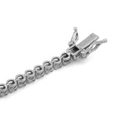 10k White/Rose Gold 2.25CTW Lab Diamond Rectangular Shape Link Womens Tennis Bracelet 10.3gm 7"