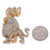 10k Yellow Gold CEO Lion Animal Charm 7.5CTW Natural Diamond Mens Charm 37.1gms