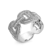 Mens Chain Link 2.25CTW Natural Diamond 10k Gold Baguette/Round Pinky Ring 11.3g