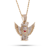 10k Yellow Gold Lion w/ Wings & Crown 4.89CTW Natural Diamond Charm 18g Mens Pendant