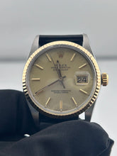 Rolex Datejust 36 Champagne Stick Dial on Generic Black Leather Band Ref. 16013