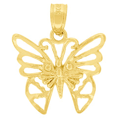 10kt Yellow Gold Womens Butterfly Charm Pendant